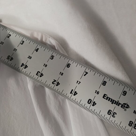 Cupio, XL White Hi Low Shirt Hidden Button Top, Full Bottom with Cinch Tie Waist - Picture 11 of 15